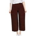 thumbnail image 1 of Pantalones sueltos de mujer de cintura alta plisados ​​de verano pantalones largos casuales de color sólido sidaley FS11579-05, 1 of 7