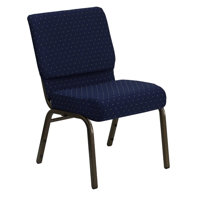 Bowery Hill Église à Motifs Empilant Chaise d'Invité en Bleu