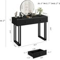 thumbnail image 3 of Vanity Desk with Mirror and Lights, 2-Drawer Makeup Vanity, 3-Color LED, Adjustable Brightness, Modern Dressing Table Organizer for Bedroom, Black, 3 of 8