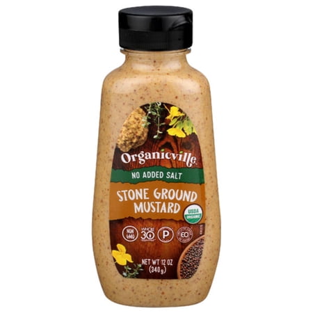 Organicville Organic No Salt Added Stone Ground Mustard 12 oz (Pack Of 3)