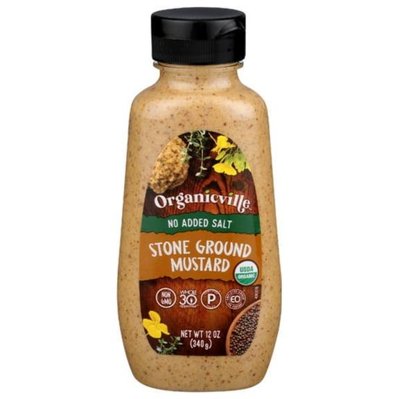 Organicville Organic No Salt Added Stone Ground Mustard 12 oz (Pack Of 1)