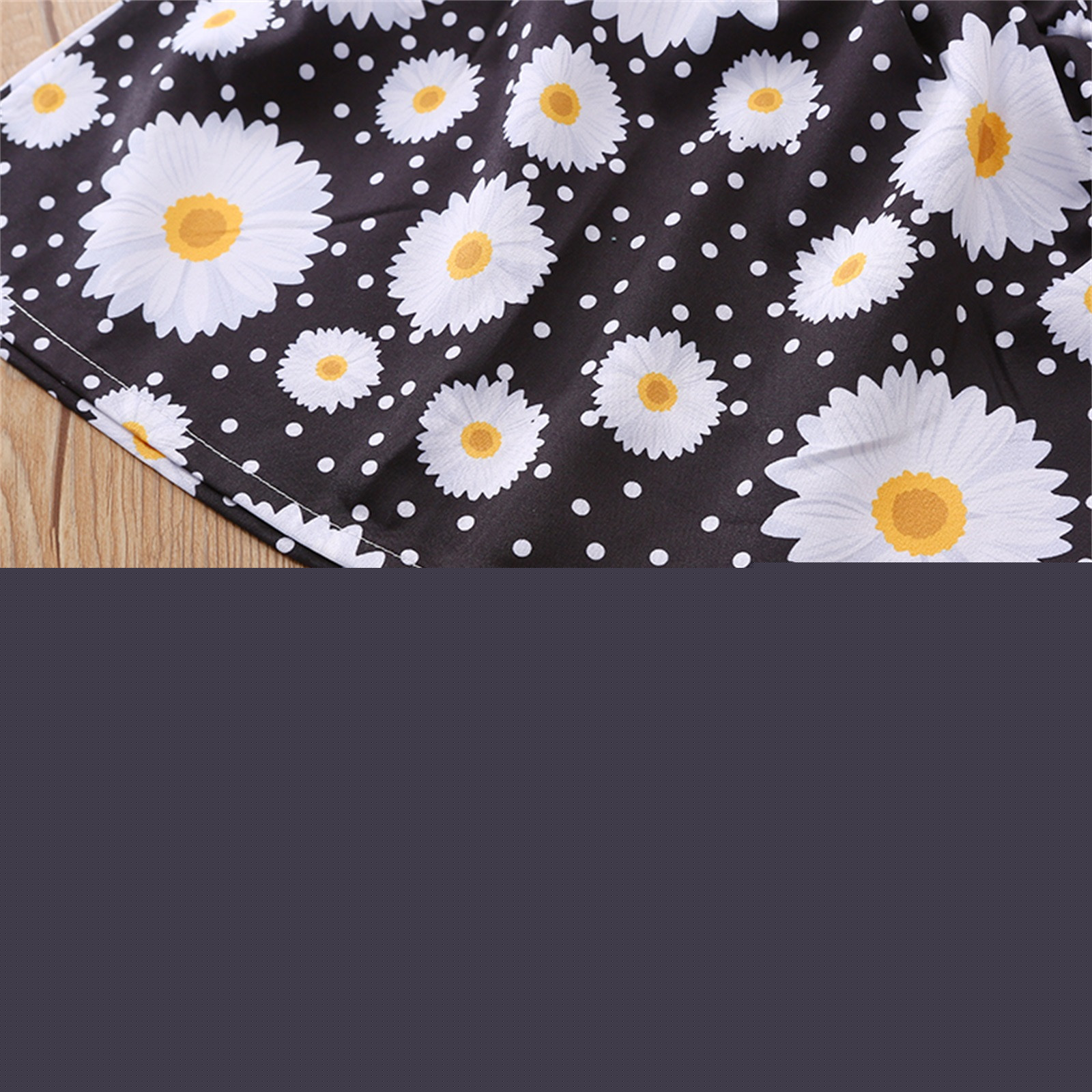 thumbnail image 4 of IROINNID Toddler 3PCS Suit Girls Short Sleeve Top Daisy Skirt Headwear Set, 4 of 9