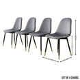 thumbnail image 2 of Roundhill Furniture Evatt 5-Piece Round Dining Set, Trestle Round Table with 4 Stylish Chairs, Gray, 2 of 12