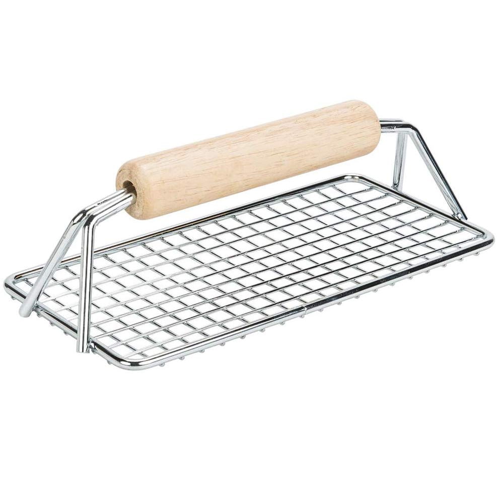 8" X 4" Wood Handle Bacon Press