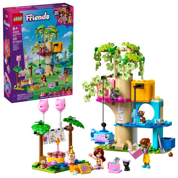 LEGO Friends La Fête d’Anniversaire et l’Arbre à Chats, Jouet d’Ensemble de Construction 42666