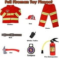 thumbnail image 2 of 8Pcs Red Kids Fireman Costume Dress-up Set Pretend Role Play Firefighter Realistic Outfit Kit Gift Toys for Boys 3-6 Years Toddler Birthday Christmas Present, 2 of 9