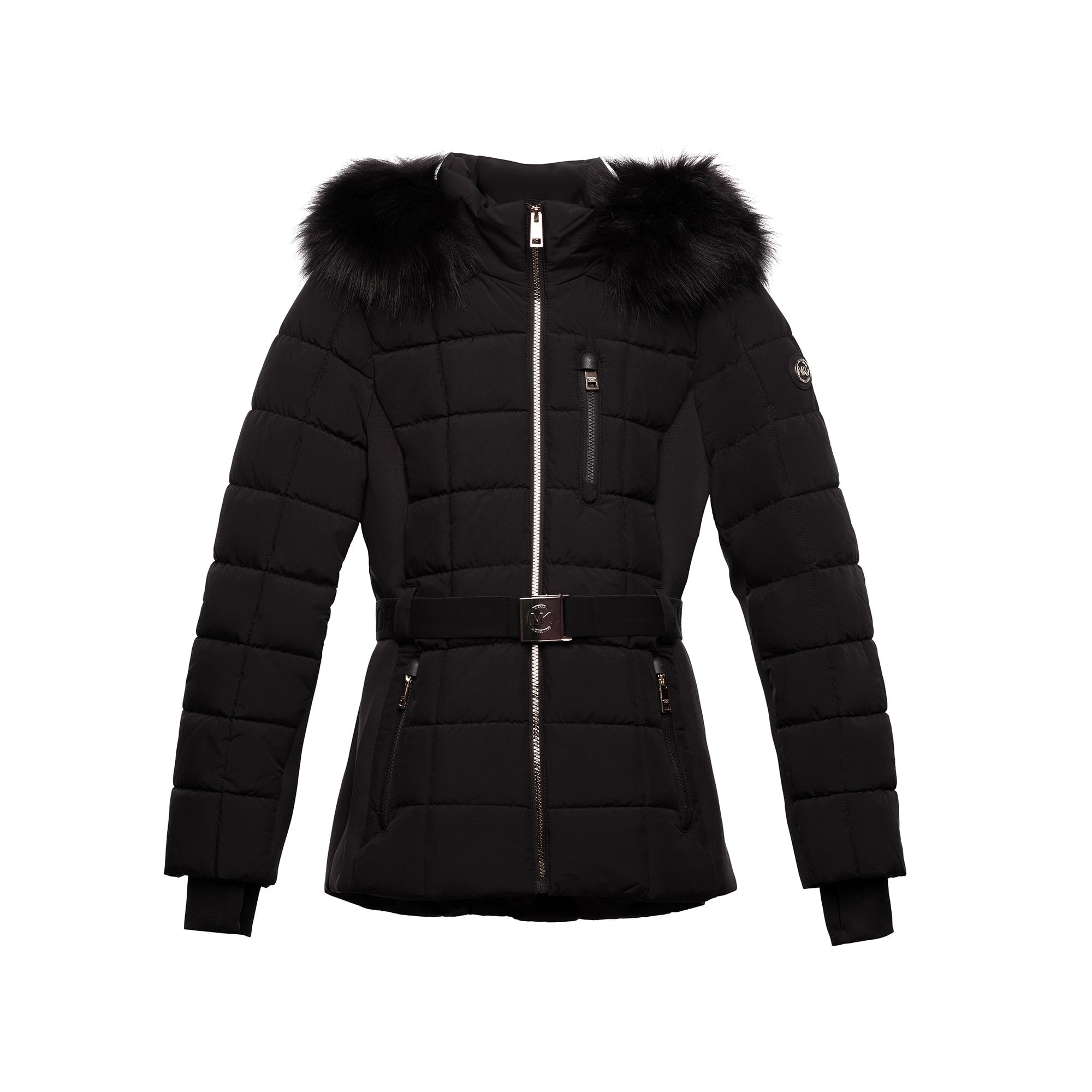 MICHAEL Michael Kors Women's Plus Size Moto Leather Jacket-Black