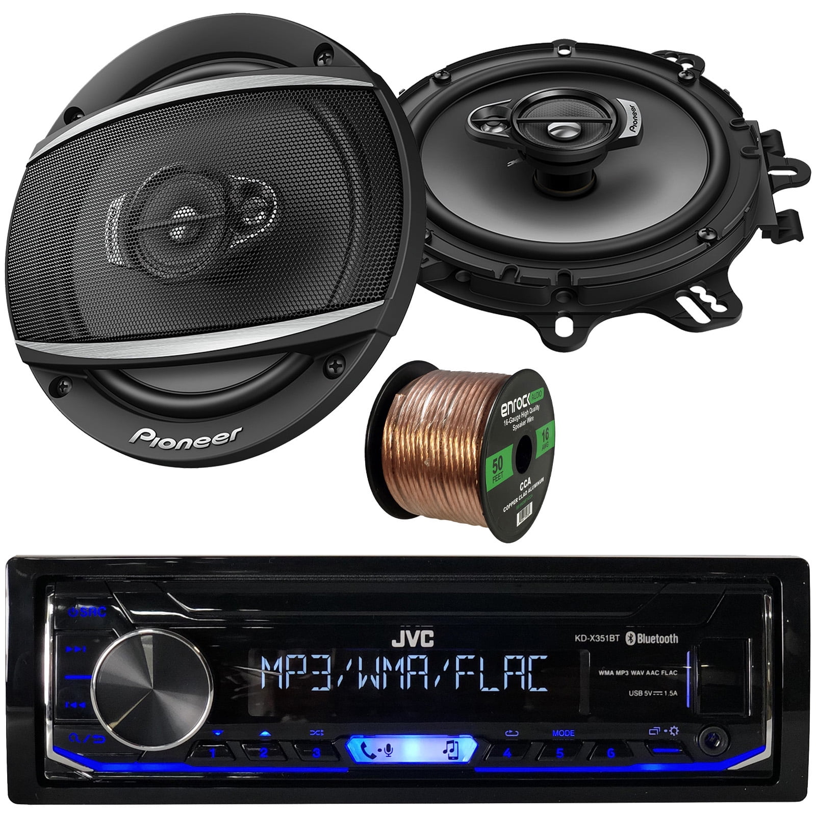 JVC Single DIN Digital Media Bluetooth USB AUX AM/FM Radio Stereo Car