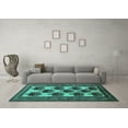 thumbnail image 3 of Ahgly Company Indoor Rectangle Oriental Turquoise Blue Industrial Area Rugs, 7' x 10', 3 of 4