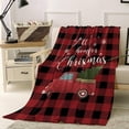 thumbnail image 2 of Christmas Throw Blanket 60" x 80", Lightweight Super Soft Bed Blanket for Bedroom Living Rooms, Cozy Fleece Comfy Microfiber Throw Blankets for Couch Sofa, Truck Tree Snowflake Red Blank Lattice, 2 of 6