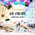 thumbnail image 3 of Mermaid or Pirate Gender Reveal Party Decorations Mermaid or Pirate What Ye Be Backdrop for Boy Girl He or She Baby Shower Party Supplies, Ocean, Under The Sea, Pirate Ship Birthday Decor, 3 of 6