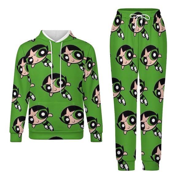 The Powerpuff Girls Unisex Adult Sweatsuits Hoodie & Sweatpants Long Sleeve Hooded Sweatshirt Matching Joggers Tracksuit Sets 2XS