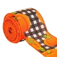 thumbnail image 3 of Orange Pumpkin Ribbon Autumn Harvest Overlock Ribbon 180 Inches of Craft Ribbon, 3 of 12