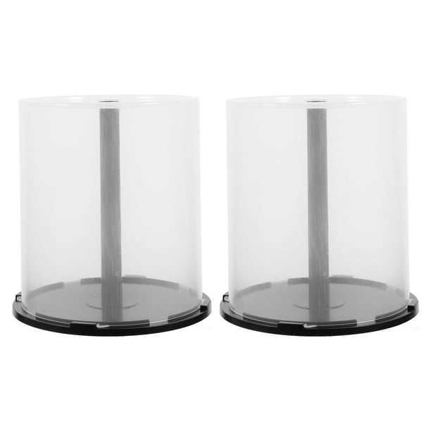 Cubo de almacenamiento de Cds, soporte de plástico transparente para Dvds, organizador de Cd, 2 uds.