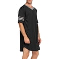 thumbnail image 4 of KAWELL Men's Nightshirt, Cotton Nightwear Comfy Big&Tall V Neck Short Sleeve Soft Loose Pajama Sleep Shirt, 4 of 6