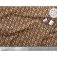 thumbnail image 2 of Tissu Popeline de Coton Brun Pomme Imprimé Damassé Filigrane par Yard 56 Pouces de Large, 2 of 3