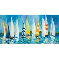 thumbnail image 2 of Slivka, Jane 32x18 White Modern Wood Framed Museum Art Print Titled - The Regatta, 2 of 4