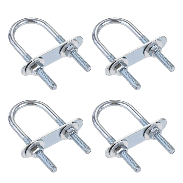 Uxcell 34mm Ancho Interior 75mm Longitud U-Bolt Redondo de Acero M6 4 Juegos
