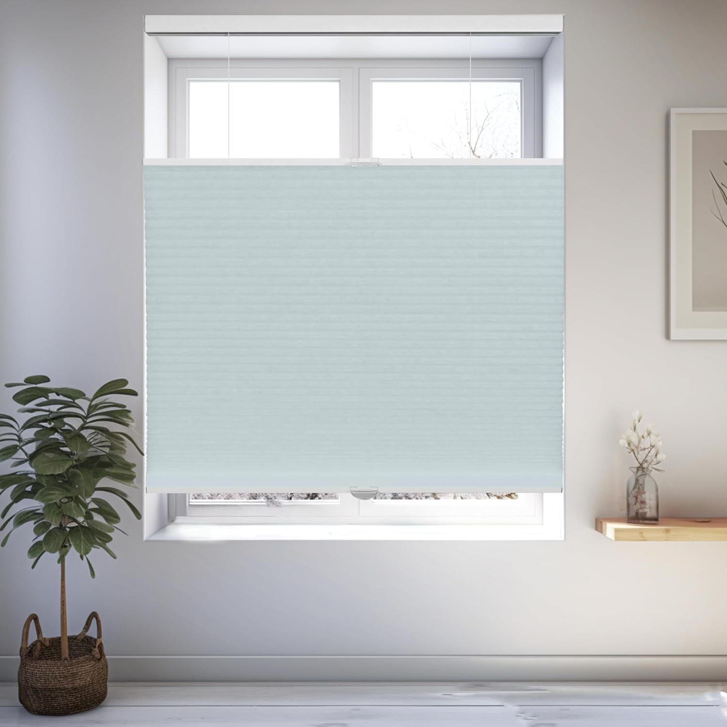 Chicology Cloud Light Filtering Cordless Top Down Bottom Up Cellular Shades 71.25 in. W x 72 in. L