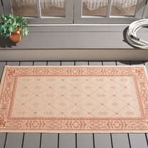 Safavieh Courtyard Derek Oriental Indoor/Outdoor Area Rug, Natural/Terracotta, 2'7" x 5'
