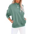 thumbnail image 2 of Sweat-shirt Décontracté à Manches Longues pour Femmes Pull à Col Roulé Léger avec Poche, 2 of 6