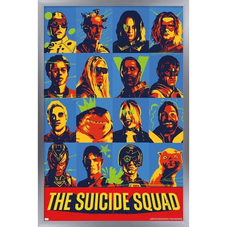 Trends International Suicide Squad 2 - Grid Wall Poster 24.25 x 35.75 x .75 Silver Framed Version