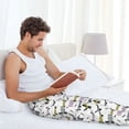 thumbnail image 4 of Uemuo Dachshund Dog Puppy Pattern Men's Wide Leg Palazzo Lounge Pants with Pockets Light Weight Loose Comfy Casual Pajama Pants-Medium, 4 of 9