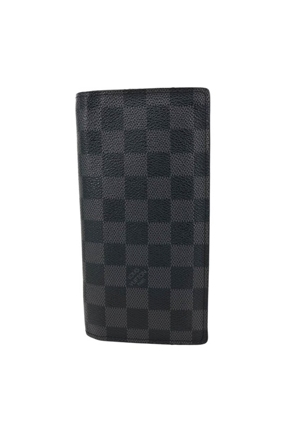 Pre-Owned Louis Vuitton Brazza Damier Graphite Bifold Wallet Black