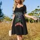 thumbnail image 4 of Ella gobierna su vida como un vuelo Vestido vintage de manga corta Conjuntos de verano para mujer Ropa, 4 of 7
