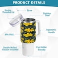 thumbnail image 4 of SKYSONIC 40oz Sunflower Leaf Tumbler With Lid And Straw Travel Coffee Mug Stainless Steel Insulated Thermal Tumblers Cup, 4 of 7