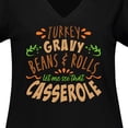 thumbnail image 4 of Inktastic Turkey, Gravy, Beans, Rolls, Casserole Women's Plus Size V-Neck T-Shirt, 4 of 5