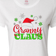 thumbnail image 4 of Inktastic Granny Claus with Christmas Santa Hat and Snowflakes Women's T-Shirt, 4 of 5