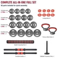 thumbnail image 2 of Leumius Adjustable Dumbbell Set,66LBS 4-in-1 Adjustable Weights Dumbbells, Barbell, Kettlebells with Anti-slip Silicone Grip,Weight Set for Home Gym Suit both Men and Women,Black, 2 of 9
