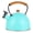 Turquoise, variant on MegaChef 3.2 Quart Whistling Tea Kettle with Wood Grain Nylon Cool Touch Handle, Matte