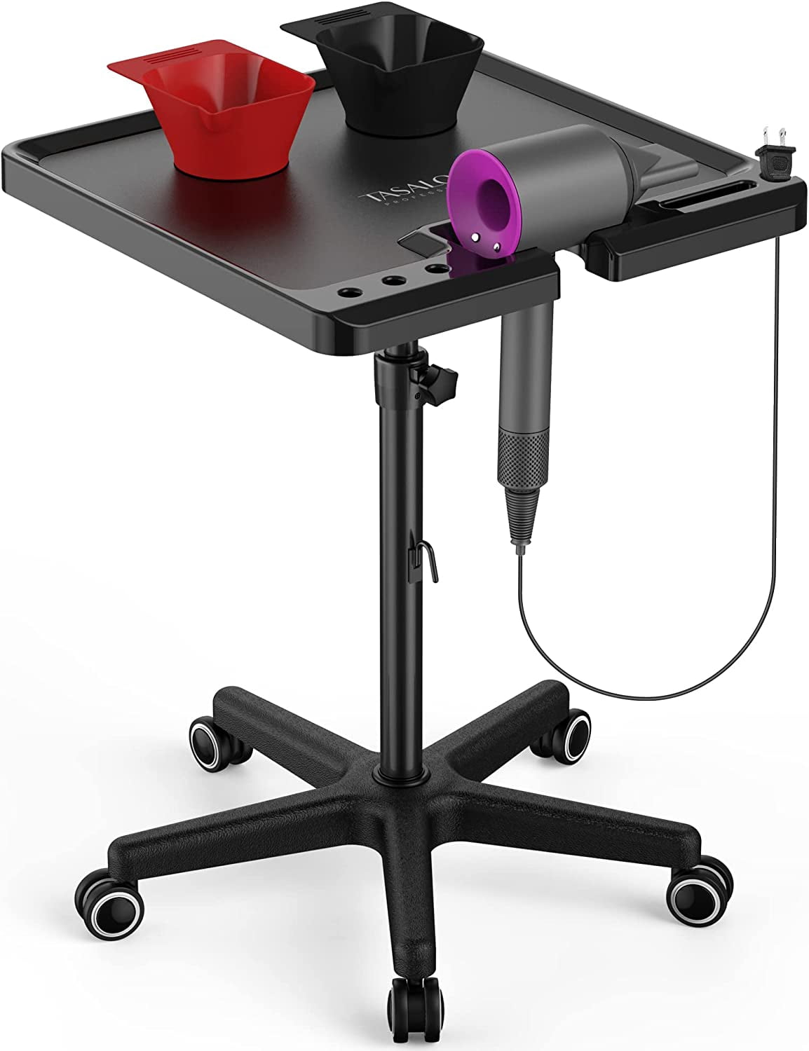 TASALON Ultimate Salon Tray on Wheels,Tray Cart with 2 Magnetic Bowls Irony  Tattoo Table Station Rolling Tray with Hair Stickless Wheels,Chemical-Resistant  Hair Stylist Instrument Tray, Color Tray - Walmart.com