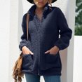 thumbnail image 2 of Fesfesfes Coat for Women Fall And Winter Casual Temperament Solid Color Pocket Zip Plush Coat Top, 2 of 6