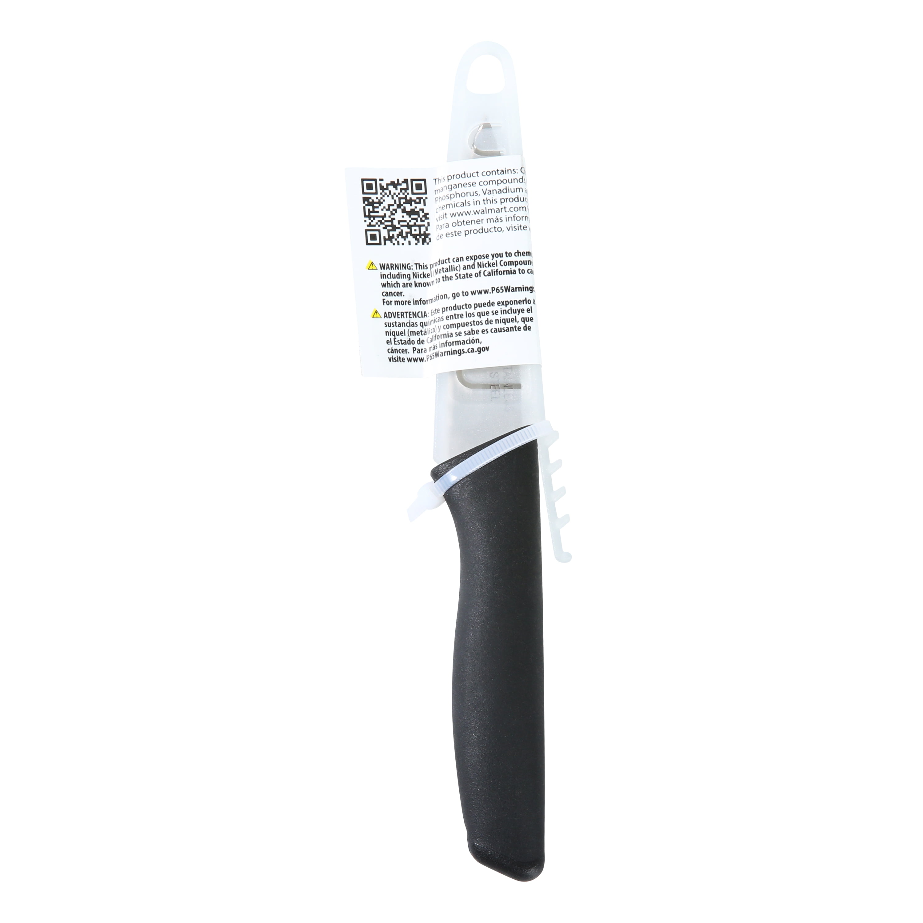 Mainstays 3.5" Stainless Steel Paring Knife with Soft Grip Black Handles