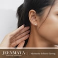 thumbnail image 6 of JeenMata 4 Prong 0.5 Carat Round Shaped Moissanite Solitaire Stud Earrings in 18k White Gold Plating for Women, 6 of 11