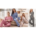 thumbnail image 4 of UVN Womens Pajama Sets Long Sleeve Tops and Pants 2 Piece Outfits Fall Casual Sleepwear Nightwear Soft Pjs Lounge Sets, 4 of 9