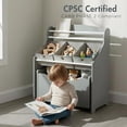 thumbnail image 4 of 3-in-1 Kids Bookshelf and Toy Storage Organizer, Grey, 4 of 6