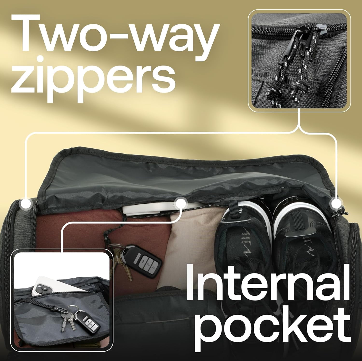 River Road Unisex Movex 33L Sport & Travel Duffle Bag - Scratch, Water-Resistant Fabric - Dark Gray