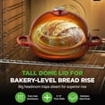 thumbnail image 4 of NutriChef 10.2" Enameled Cast Iron Bread Oven, Dome-Shaped Sourdough Dutch Oven with Handles & Silicone Gloves, Oven Safe to 500°F, Dishwasher Safe (Red), 4 of 5