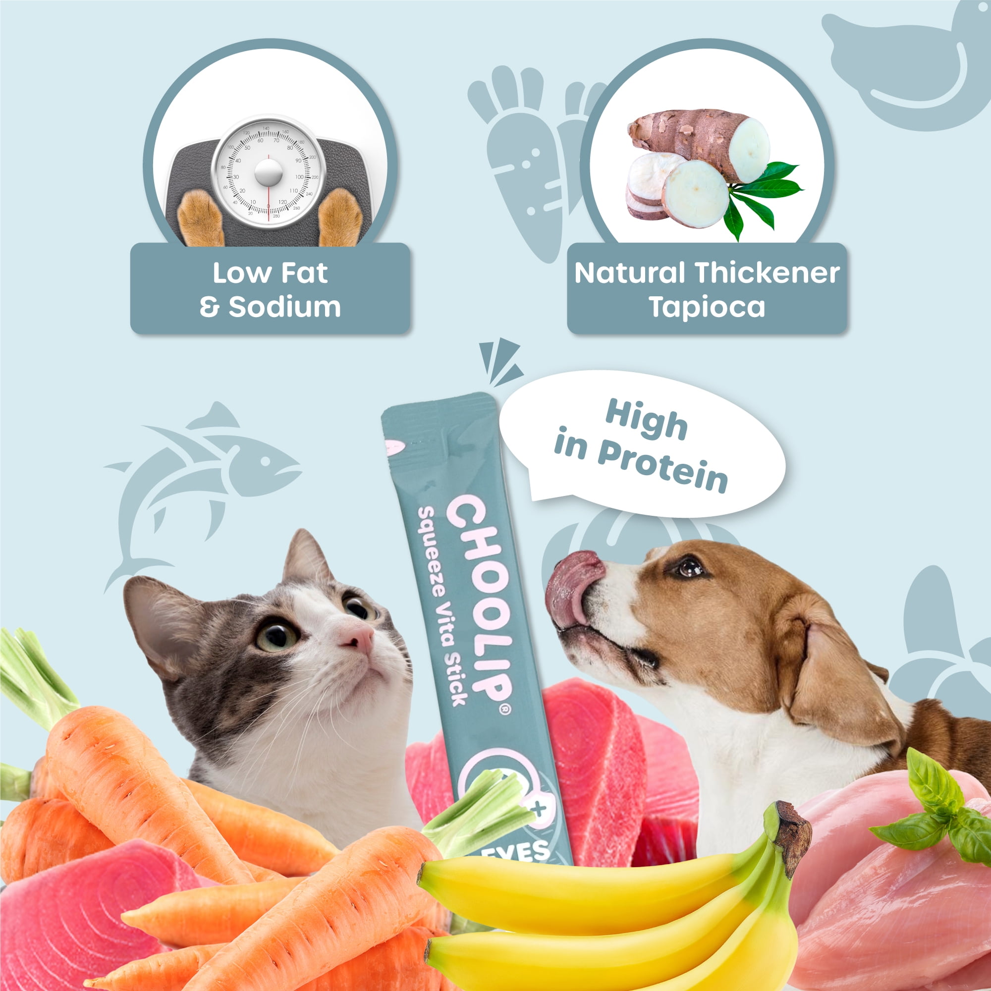 Choolip Vita Stick Eye Support Lickable Treats for Cats & Dogs, 25.9 oz (7 Pouches, 49ct)