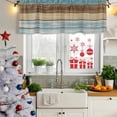 thumbnail image 5 of Blue Brown Curtain Valances for Windows, Kitchen Valance Window Treatments Panel 2 Pack, Farmhouse Rustic Wooden Plank Board Rod Pocket Short Curtains for Bathroom Bedroom 54 x 18 Inch, 5 of 8