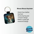 thumbnail image 2 of Jack Russell Terrier Dog Contemporary Art Faux Leather Square Keychain, 2 of 7