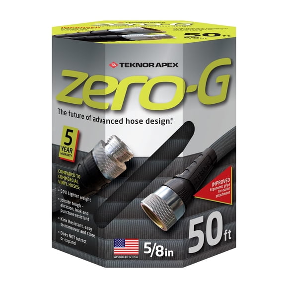 Manguera de jardín zero-G 15 m, liviana y resistente a pliegues, 5/8"