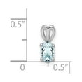 thumbnail image 3 of 925 Sterling Silver Rhodium-plated Aquamarine Pendant; for Adults and Teens; for Women and Men, 3 of 4