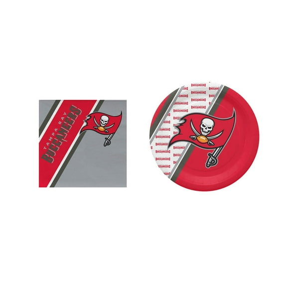 Tampa Bay Buccaneers 20 Pc Disposable Paper Plates And 20 Pc Disposable Napkins