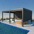 thumbnail image 2 of Wind Resistant Manual Side Shade/Screen for Villa Pergola, 10 ft., Dark Gray, 2 of 6