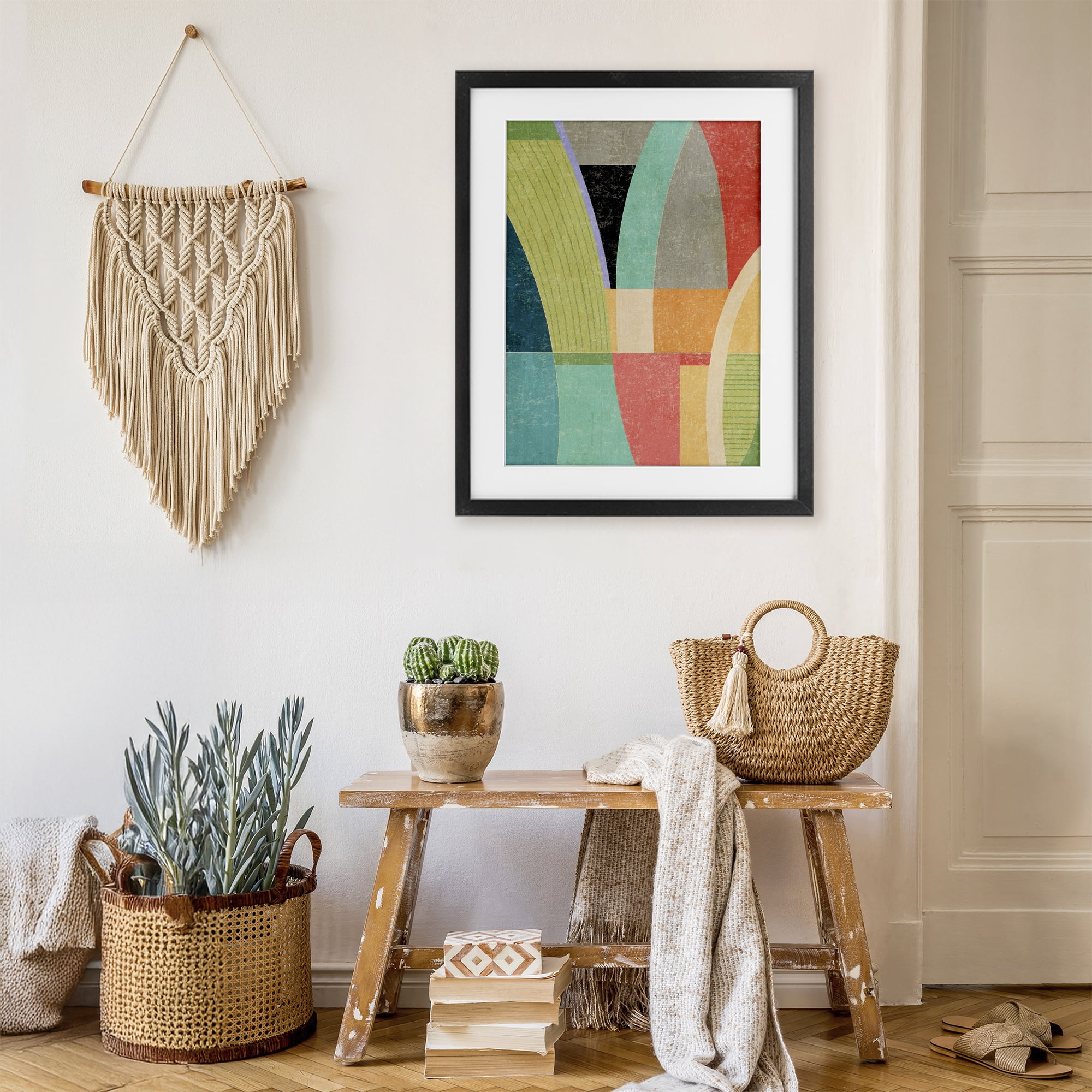 Stupell Industries Retro Geometric Archways Black Framed Print Under Glass, design by Suzanne Nicoll
